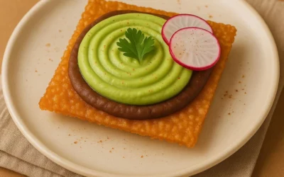 Tostaditas de frijoles en chicharrón